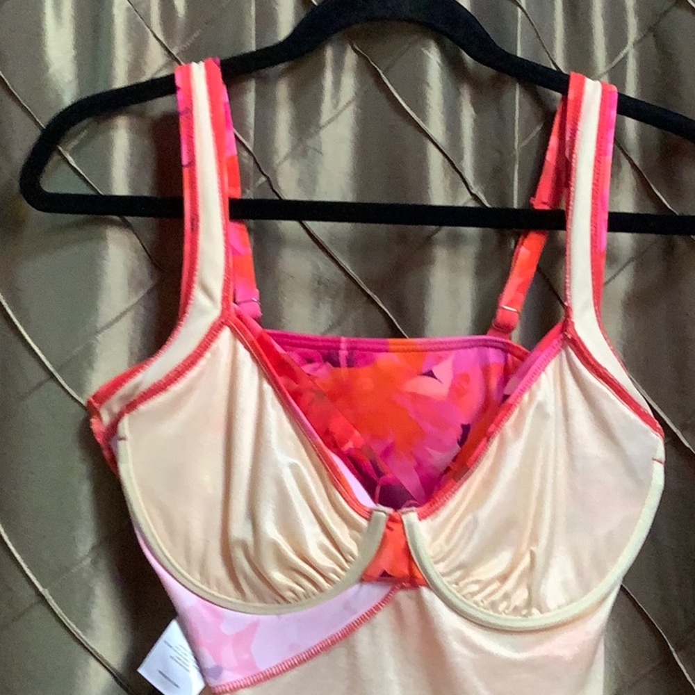 4 Pc SWIM MASHUP: Talbots Miraclesuit Shaping Tankini + Bikini Top + 2 Bottoms - Picture 8 of 16